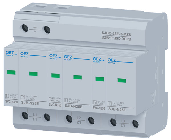 OEZ 38361 SJBC-25E-3-MZS Комбинированный разрядник тока молнии и перенапряжения OEZ 38361 SJBC-25E-3-MZS Комбинированный разрядник тока молнии и перенапряжения